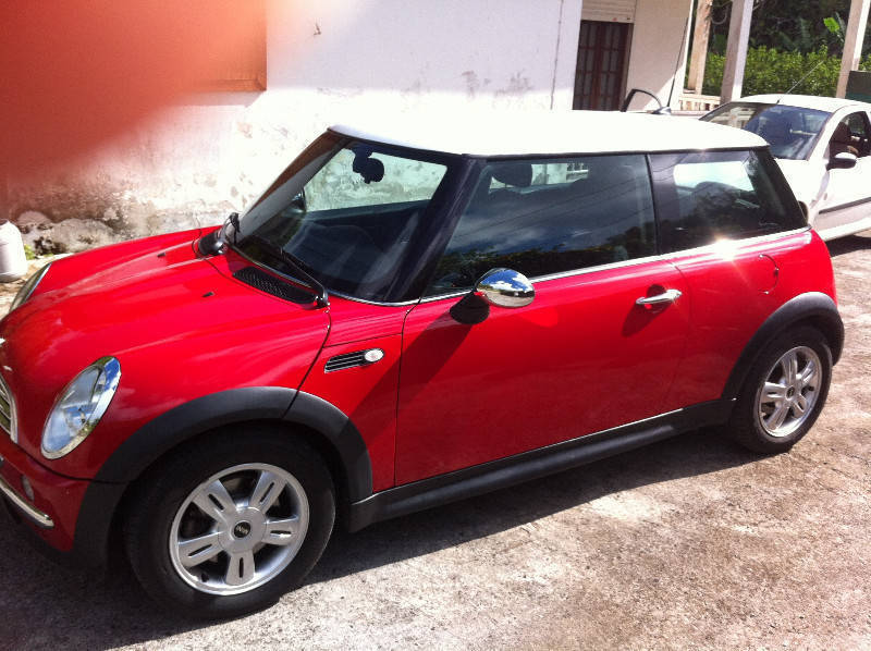 Mini One Red Roof White Cars Saint Martin Cyphoma