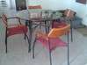 Photo for the classified table steel glass and 4 chairs Saint Martin #0