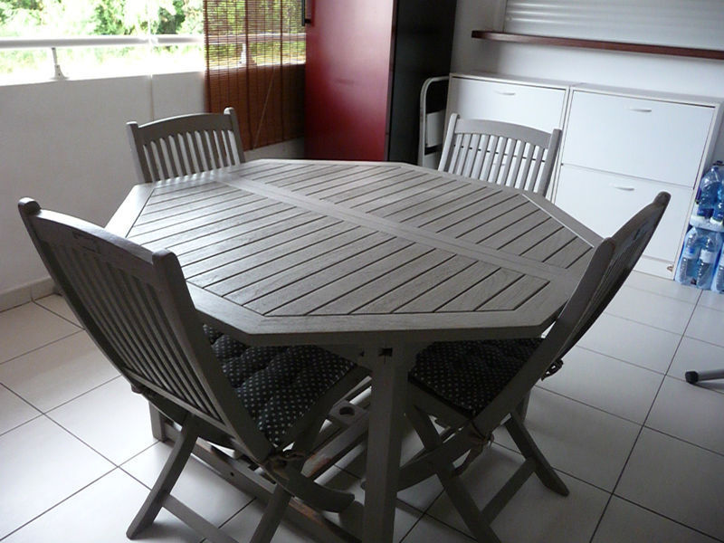 Salon De Jardin En Teck Relooké En Gris Taupe